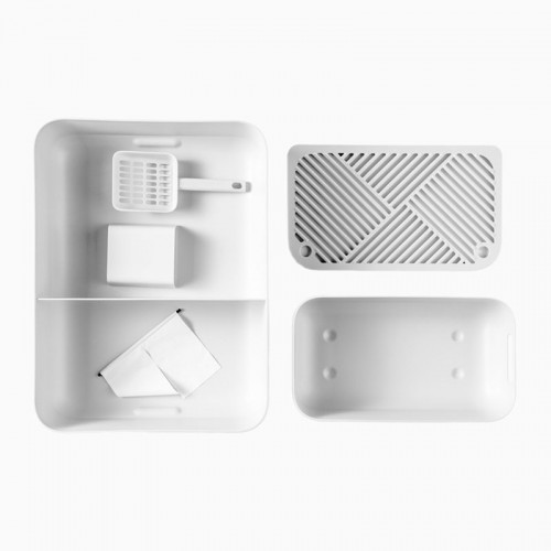 Grande litière design pour chat écologique plastique recyclée