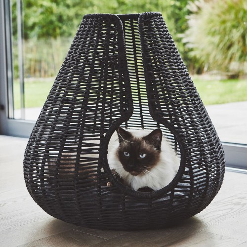 Maison chat corde gris anthracite