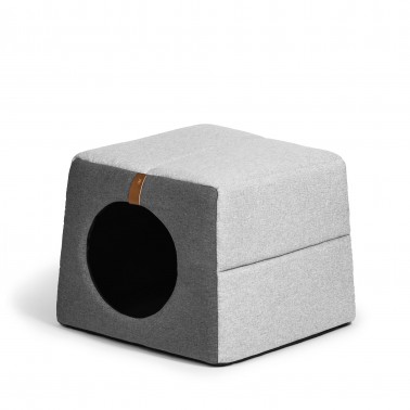 Niche intérieur design gris clair pour chat