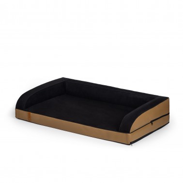 Coussin chien orthopédique Sohva camel noir