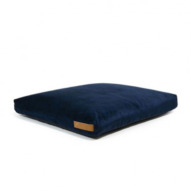 coussin chien bleu marine