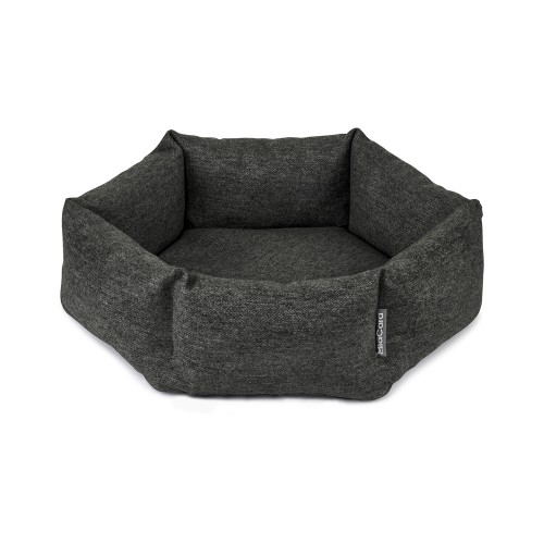 Lit chat luxe hexagonal en tissu gris foncé, MiaCara Calma - Bagane