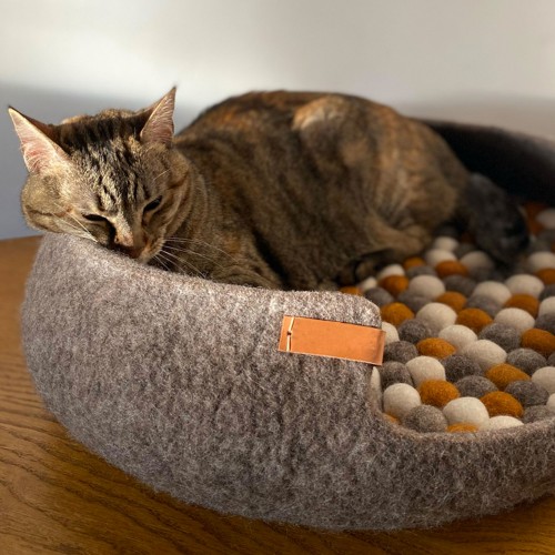 Litière design pour chat compacte blanc, Oppo - Bagane