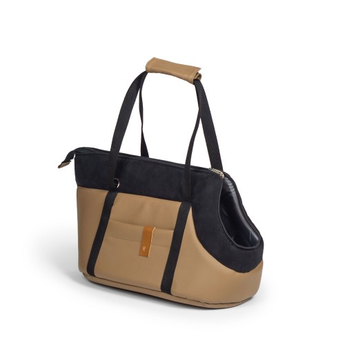 sac transport chien camel noir