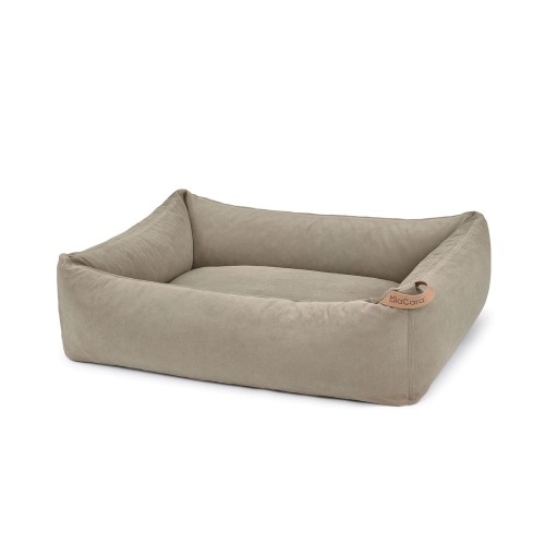 Panier chien tissu velours beige