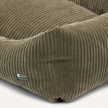 panier chien velours vert sauge