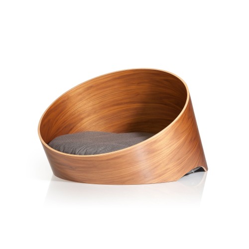 canapé design chien chat en bois noyer