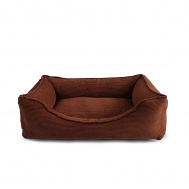 panier chien chat luxe velours côtelé rouille tendance 2025