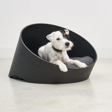 canapé design chien noir