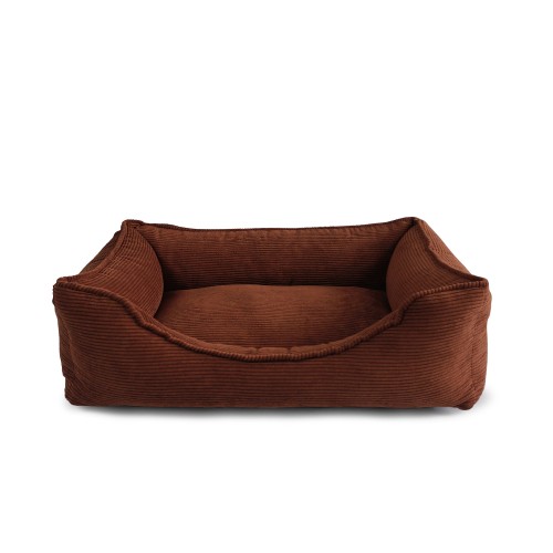 panier chien chat luxe velours côtelé rouille tendance 2025