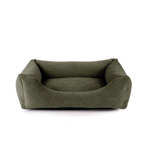 lit luxe pour chien chat velours côtelé vert
