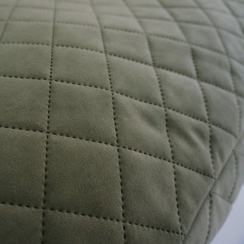 panier chien velours vert de gris finition carreaux luxe