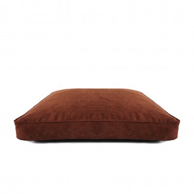 lit chien luxe velours côtelé rouille déco