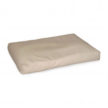 Star - Coussin grand chien à mémoire de forme, déhoussable en tissu vanille