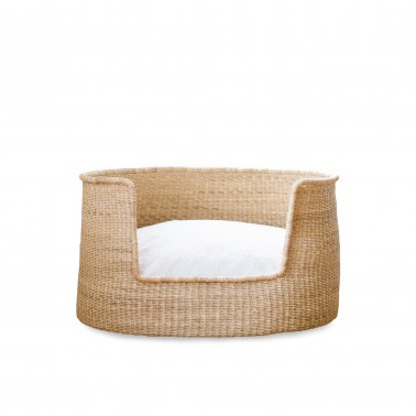 Frafra - Panier design pour chien / chat en herbe naturelle