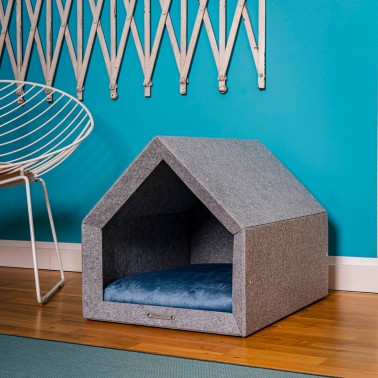 Muovi - Tapis chien / chat bleu, écologique au toucher velours