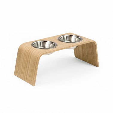 Gamelle chien surélevée bois Gero