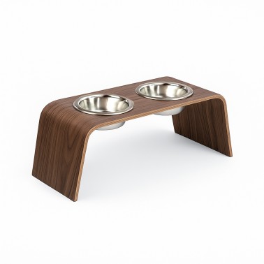 Grande gamelle chien vintage Gero noyer