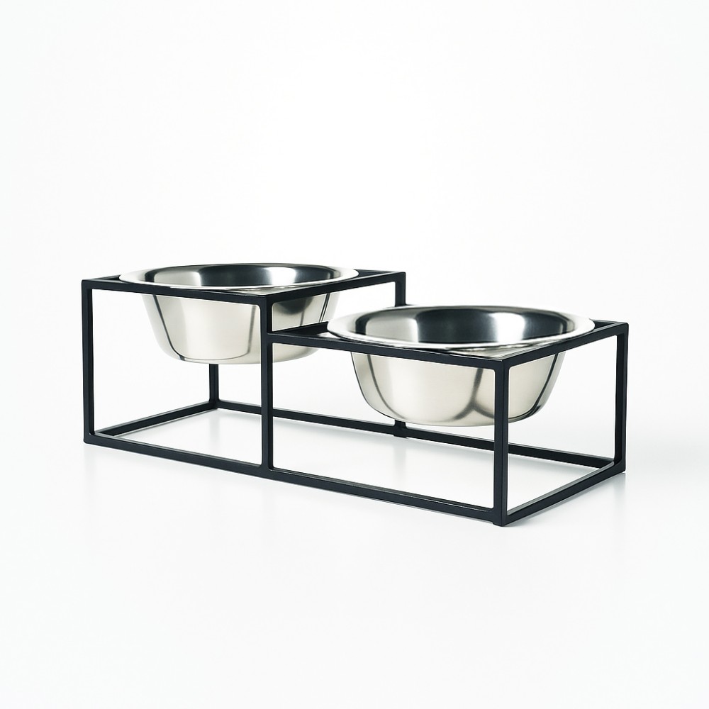 gamelle surélevée chien design métal noir