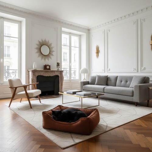 panier chat déco design velours côtelé bagane bastille panier chat déco design velours côtelé bagane bastille