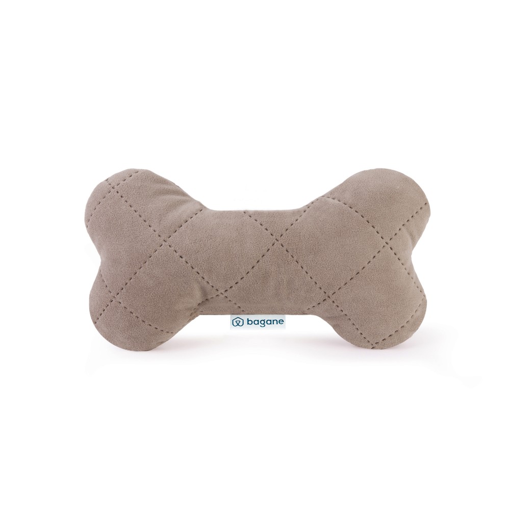 jouet os chien tissu Eiffel Bagane taupe