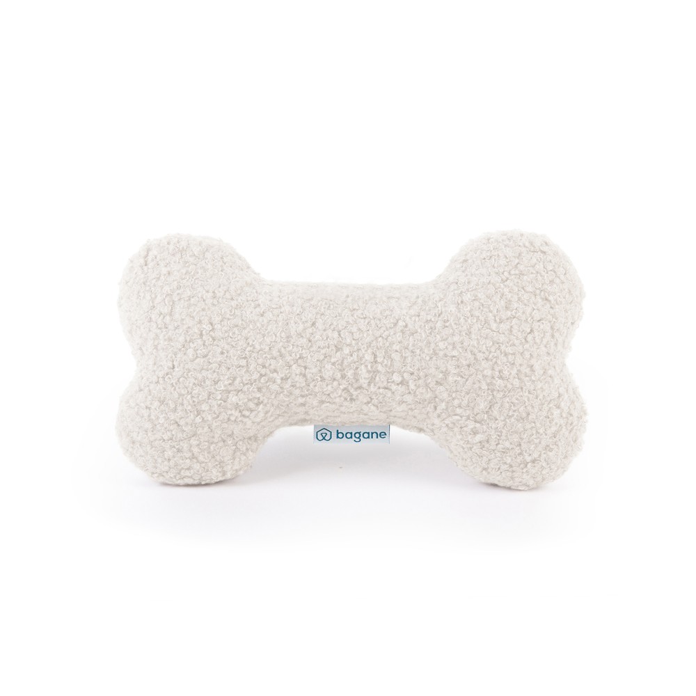 jouet os pour chien en bouclette crème Bagane Louvre