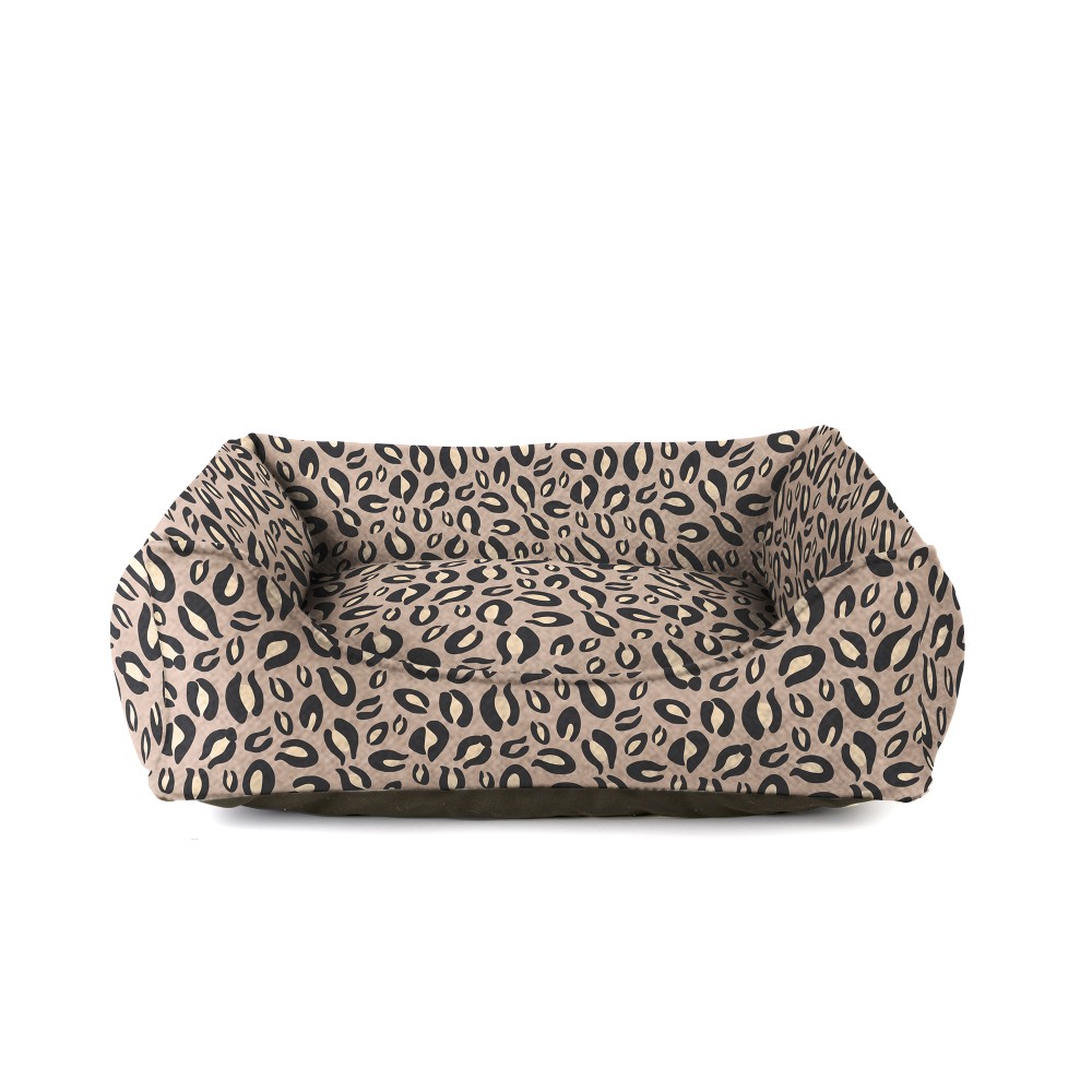 Panier chien léopard Montaigne Bagane rose nude