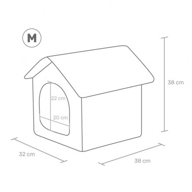 Dimensions M niche intérieur chien design Pesa