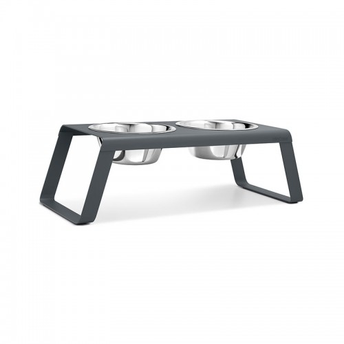 Gamelle design pour chien Miacara Desco métal gris
