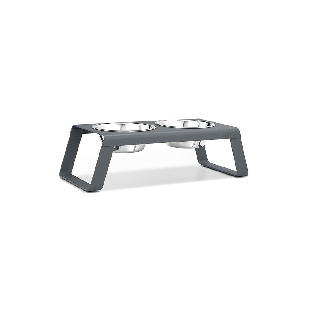 Gamelle design pour chien Miacara Desco métal gris