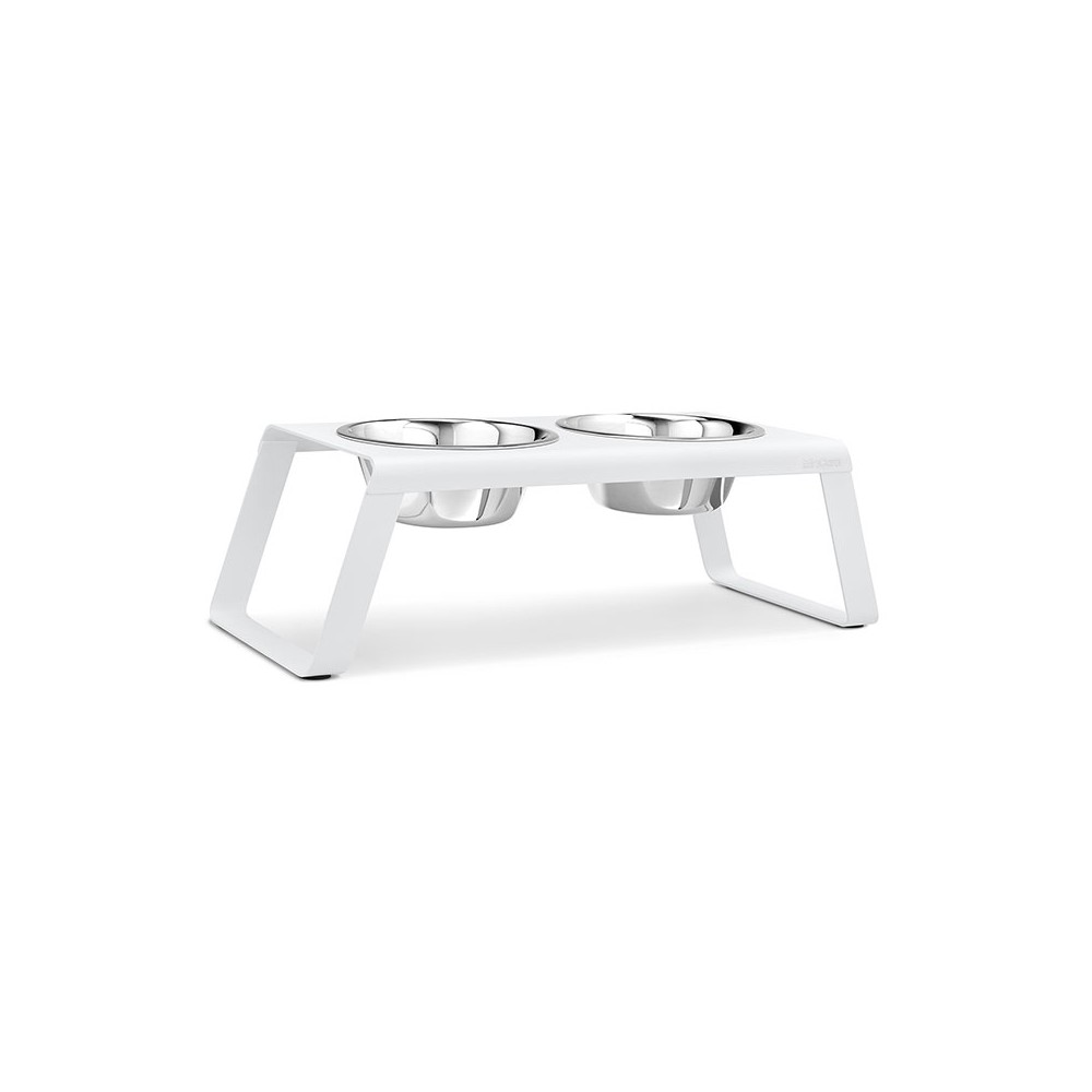 Gamelle design pour chien Miacara Desco métal blanc taille L