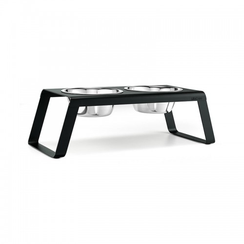 Gamelle design pour chien Miacara Desco métal noir taille L