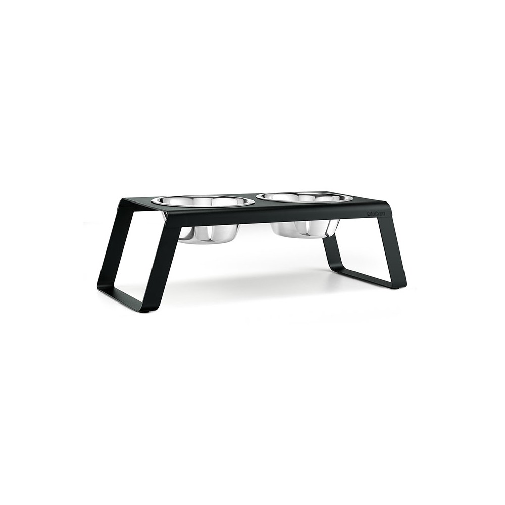 Gamelle design pour chien Miacara Desco métal noir taille L
