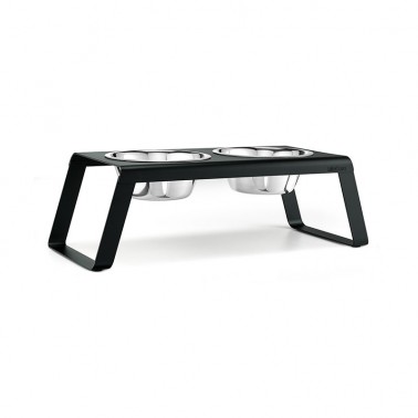 Gamelle design pour chien Miacara Desco métal noir taille L