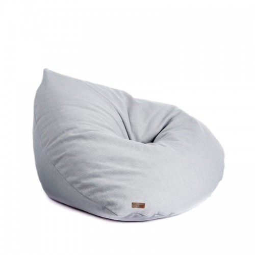 pouf chat gris clair