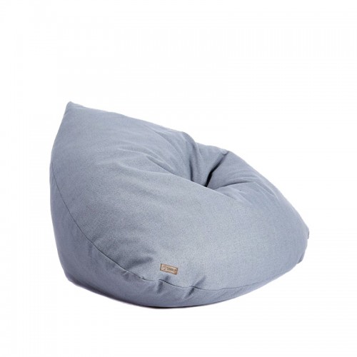 pouf chat bleu gris