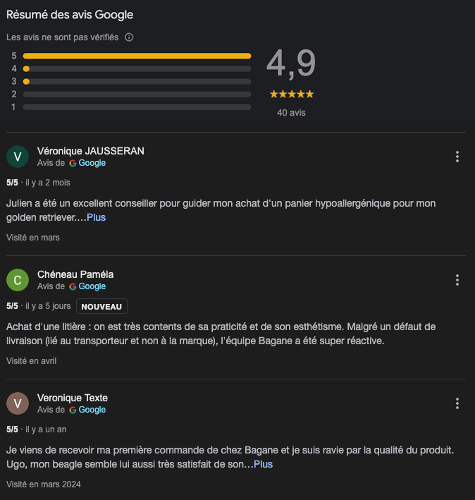 Avis Bagane clients